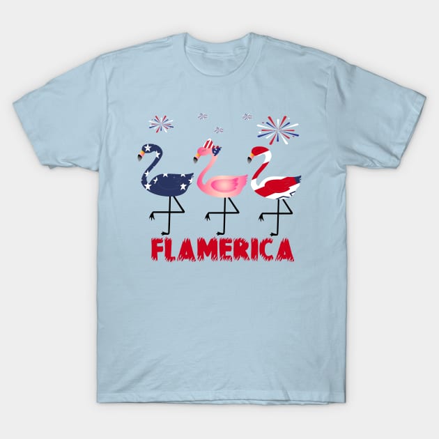 flamerica..4th of july celebration gift T-Shirt by DODG99